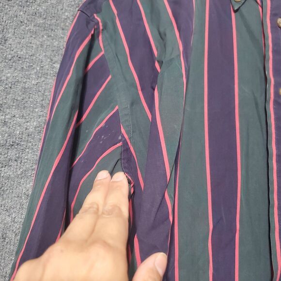 Vintage 90s Faconnable Shirt Large Mens Striped Albert Goldberg Button Down - Picture 11 of 12